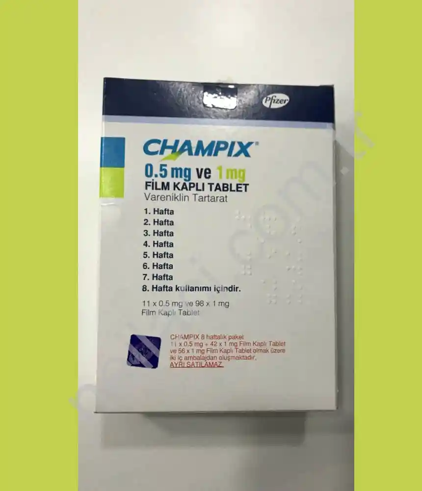 CHAMPIX 0.5 MG VE 1 MG FILM KAPLI TABLET, 98 ADET